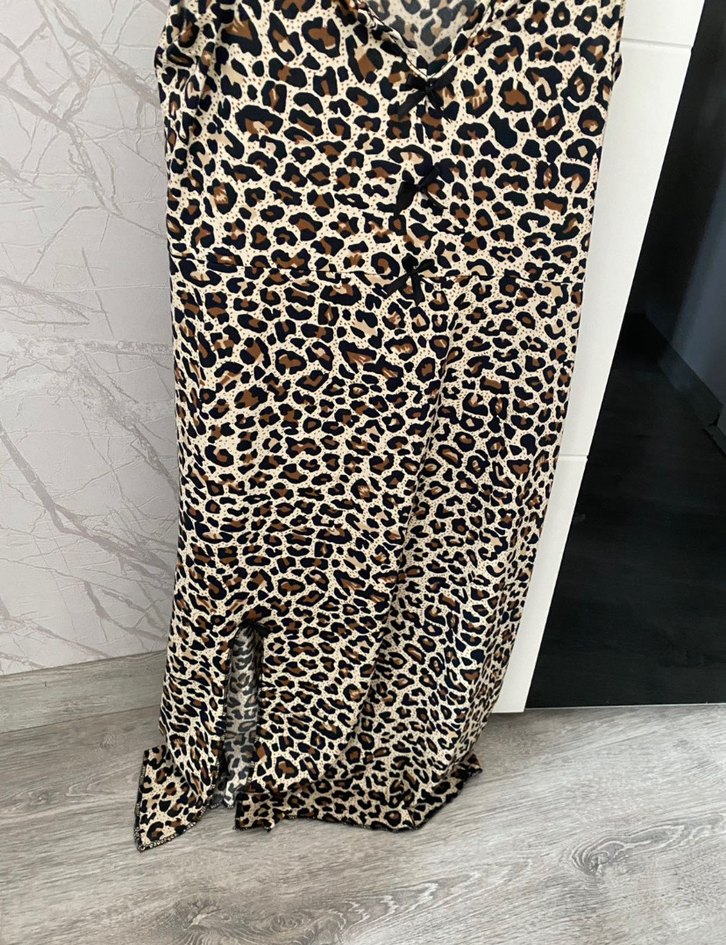 Leopar Desenli Mini Elbise - Görsel 5