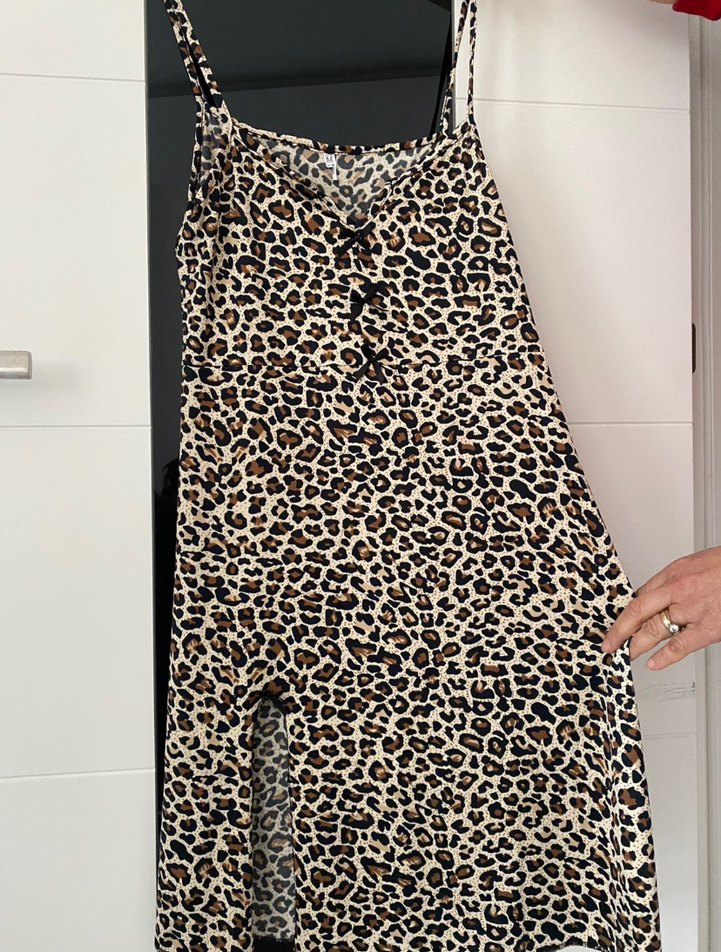 Leopar Desenli Mini Elbise - Görsel 4