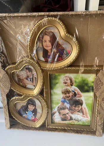 Altın Renkli Kalp ve Dikdörtgen Çerçeve - Görsel 7