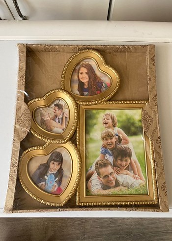 Altın Renkli Kalp ve Dikdörtgen Çerçeve - Görsel 5