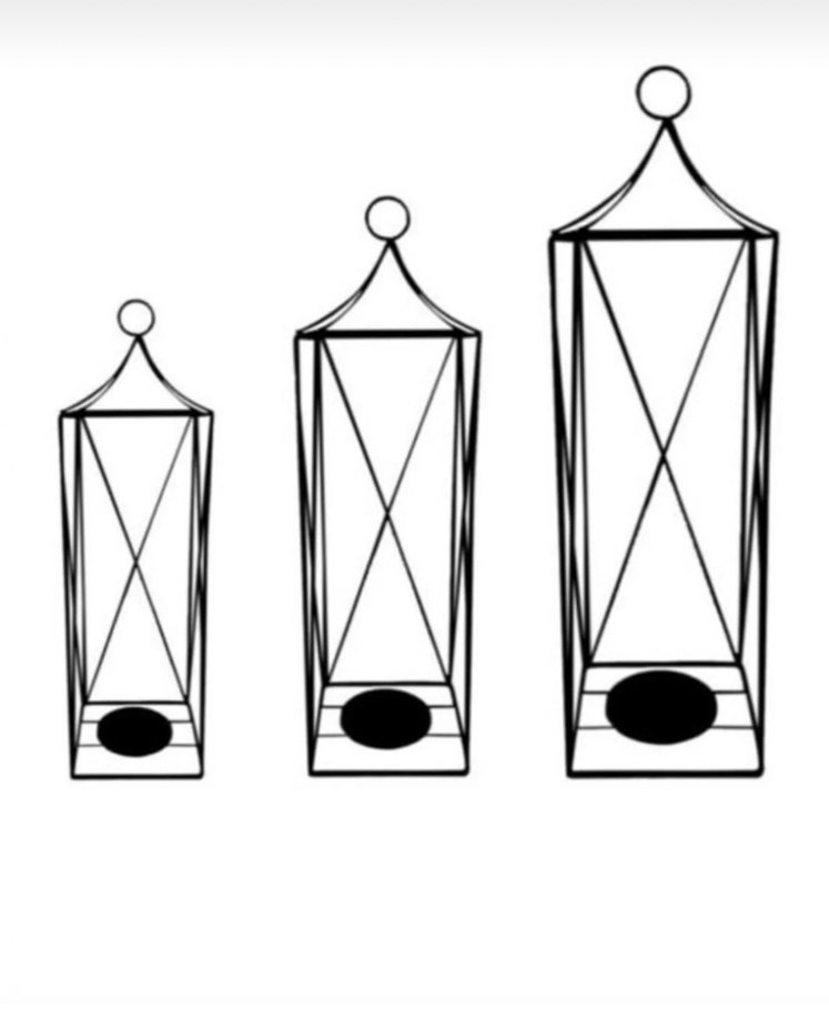 Üçlü Siyah Metal Mumluk Seti - Görsel 5