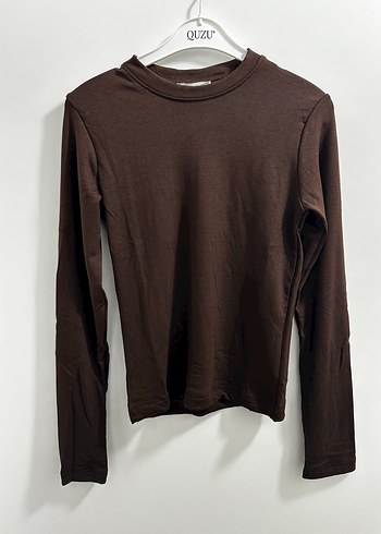 Kahverengi Uzun Kollu Kadın Body - Görsel 2