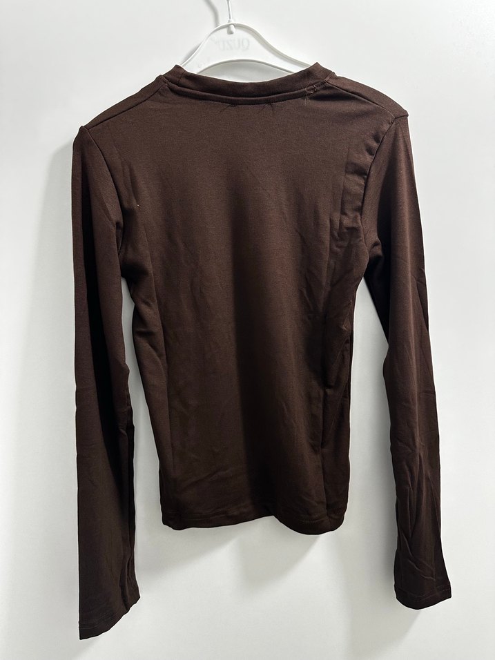 Kahverengi Uzun Kollu Kadın Body - Görsel 3