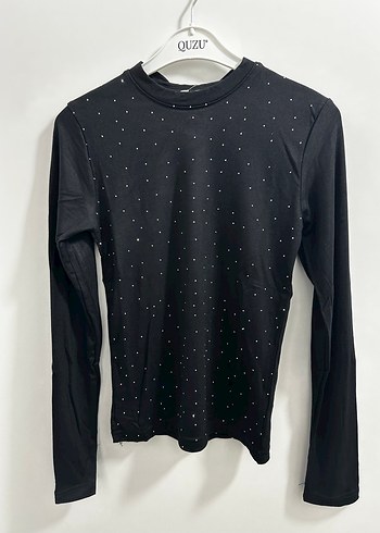 Siyah Taşlı Uzun Kollu Body - Görsel 2