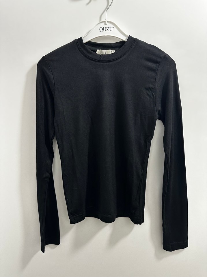 Siyah Kadın Uzun Kollu Basic Body - Görsel 2