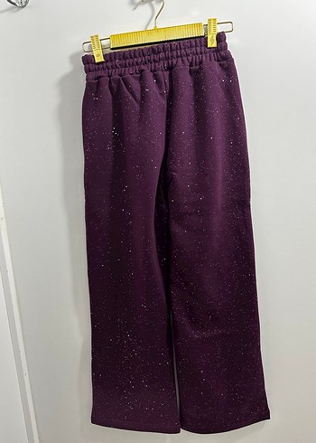 Kadın Mor Salaş Simli Eşofman Altı - Görsel 4