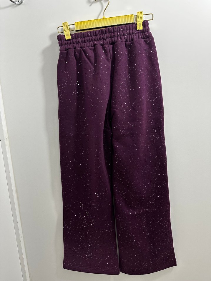 Kadın Mor Salaş Simli Eşofman Altı - Görsel 4