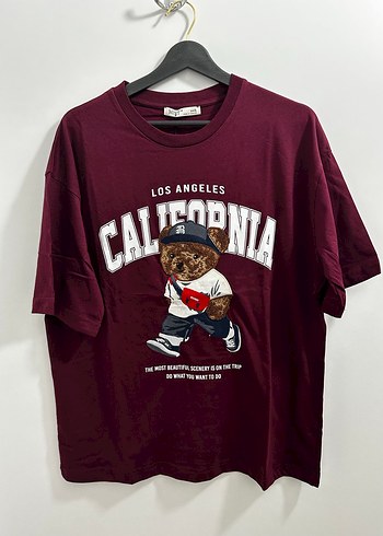 Bordo Baskılı Kadın Tişört - Görsel 3