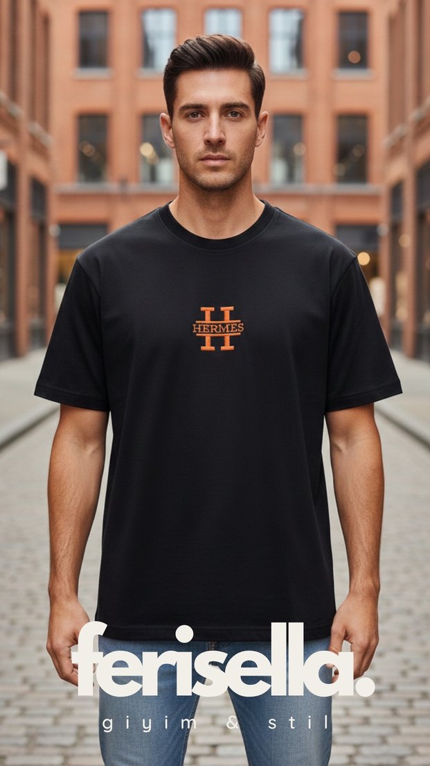 Erkek Siyah Kısa Kollu Tişört - Görsel 2