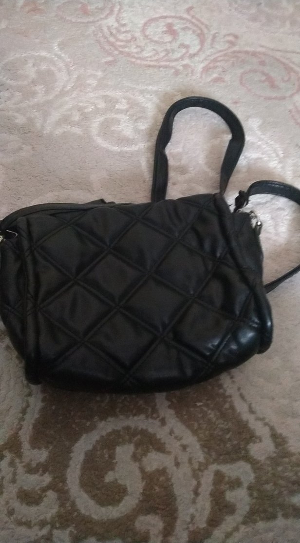 Siyah Deri Tokalı Kadın Çanta - Görsel 2