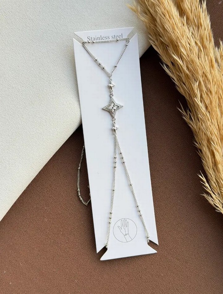 Gold/ Silver Renkli Zincir Detaylı Çelik Şahmeran - Görsel 2