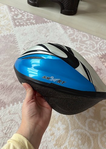 Mavi Biker Stil Plastik Motosiklet Kaskı - Görsel 4