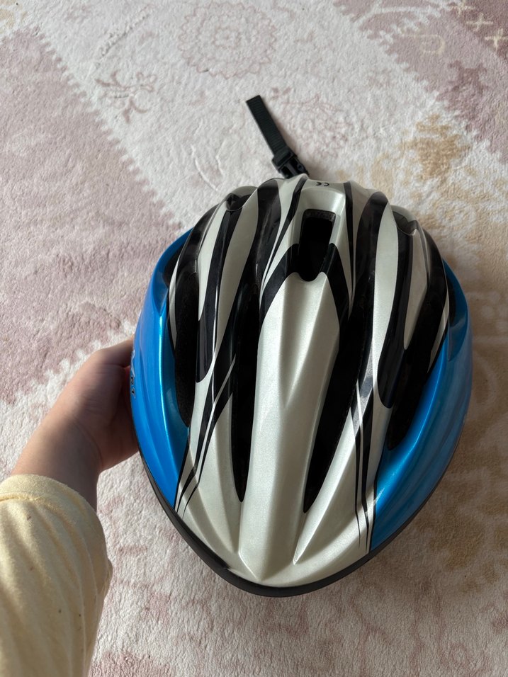 Mavi Biker Stil Plastik Motosiklet Kaskı - Görsel 2