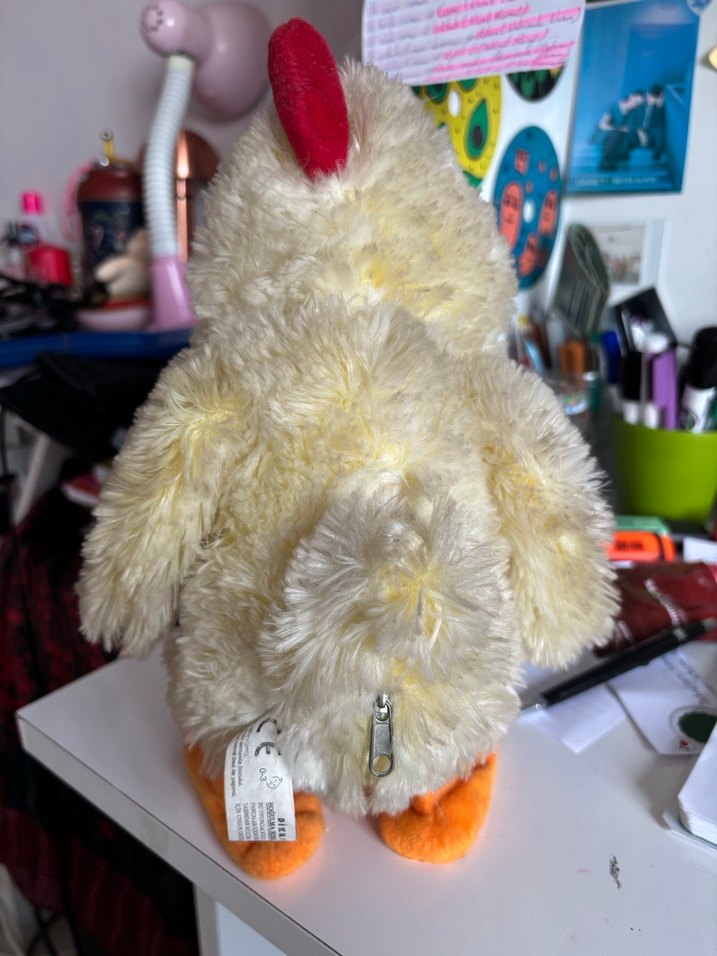 Renkli Detaylı Beyaz Peluş Oyuncak Civciv - Görsel 2