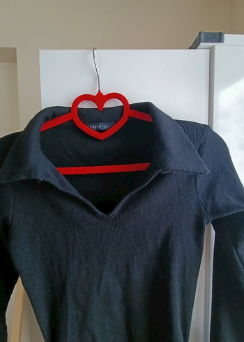 Siyah V Yaka Uzun Kollu Triko Elbise - Görsel 3