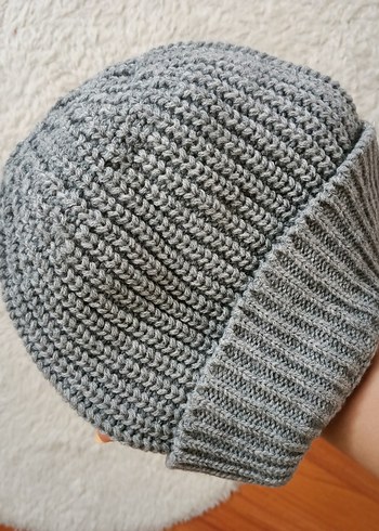 Gri Kadın Örgü Bere - Görsel 2