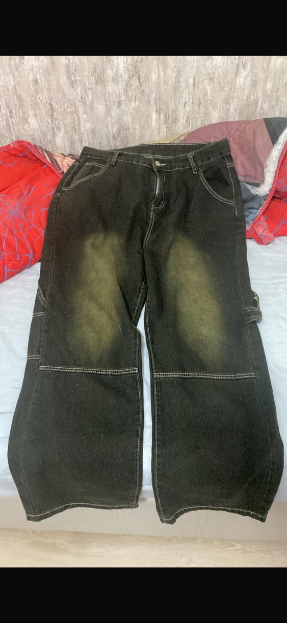 Sokak Stili Siyah Bel Bantlı Rahat Kot - Görsel 2