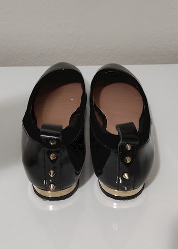 Kadın Siyah Rugan Klasik Babet Ayakkabı - Görsel 2