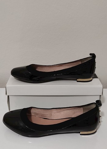 Kadın Siyah Rugan Klasik Babet Ayakkabı - Görsel 6