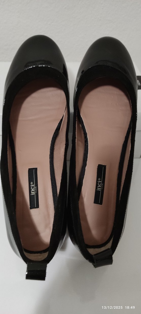 Kadın Siyah Rugan Klasik Babet Ayakkabı - Görsel 4