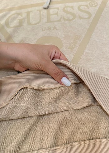 Bej Kapüşonlu Guess Sweatshirt - Görsel 2