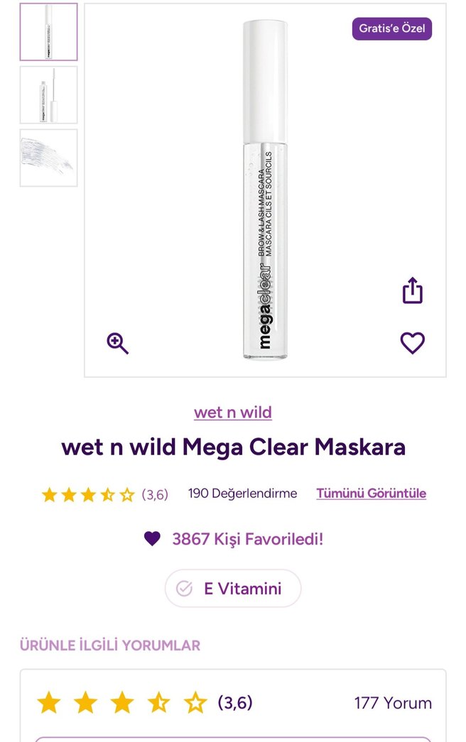 Wet n Wild Şeffaf Maskara - Görsel 2