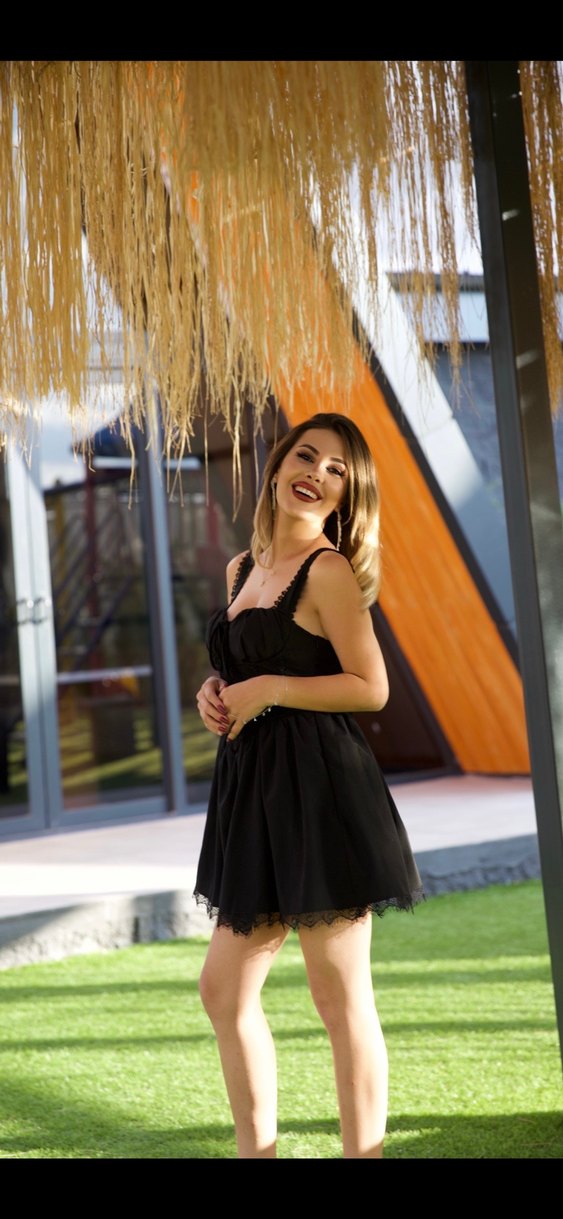 Dantel Detaylı Siyah Mini Goth Elbise - Görsel 2