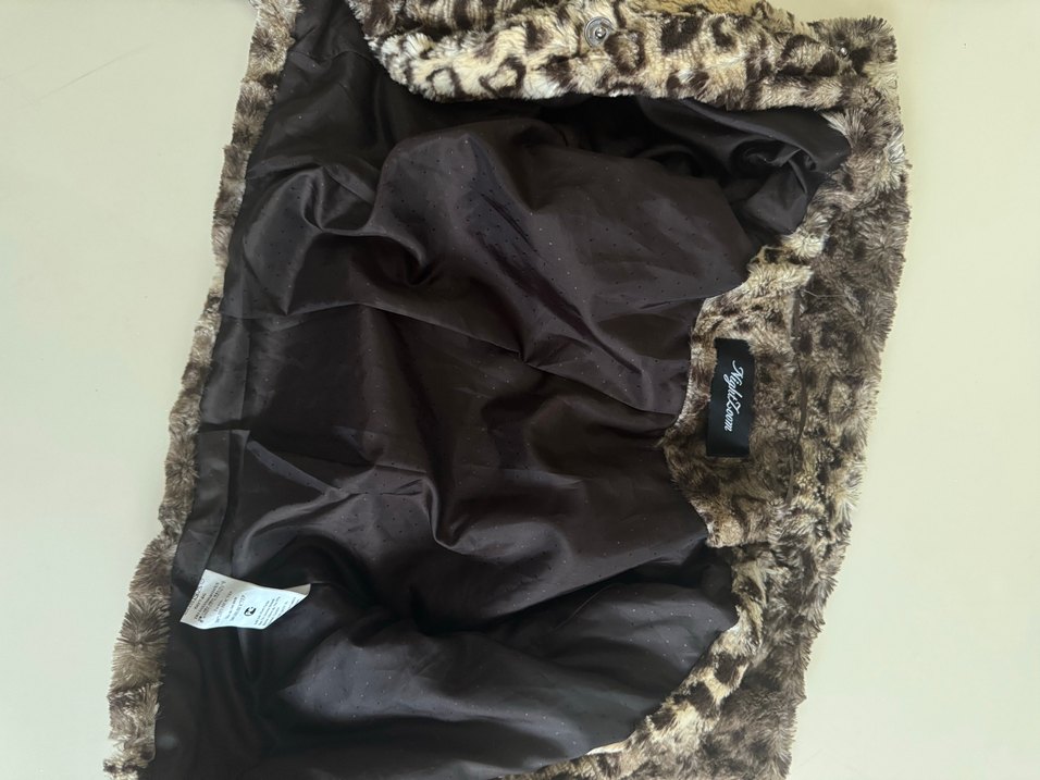 Kahverengi Yılan Desenli Suni Kürk Ceket - Görsel 3