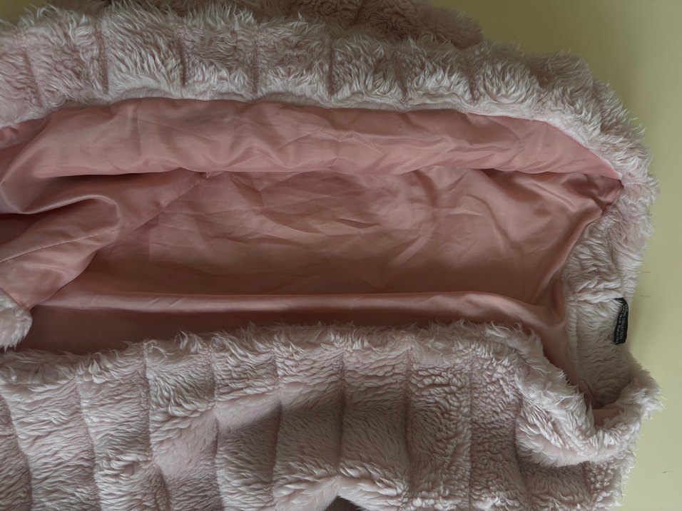 Pembe Kadın Suni Kürk Midi Ceket - Görsel 3