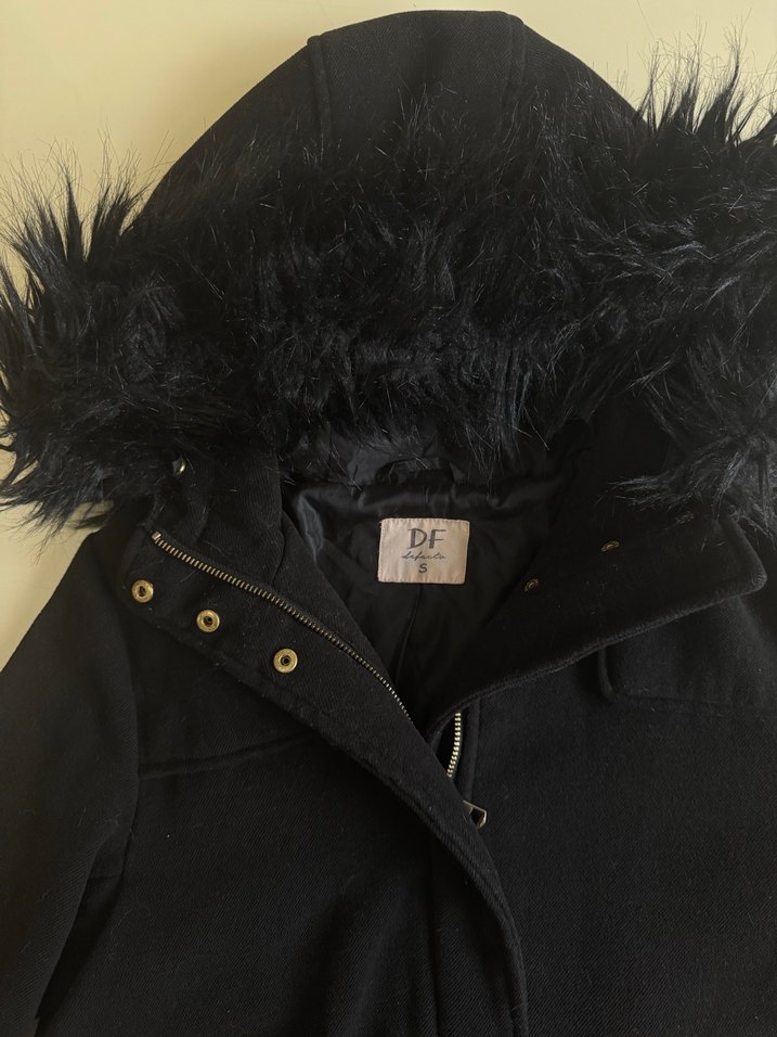 Siyah Kürklü Midi Kadın Ceket - Görsel 2