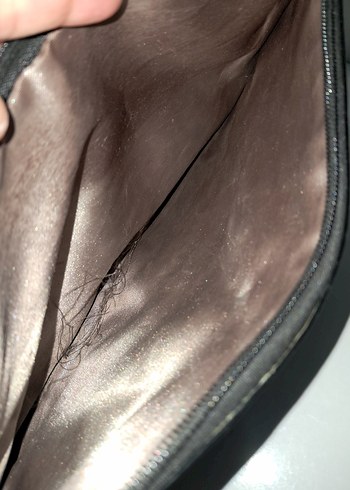 Bordo Deri Fermuarlı Kadın Portföy Çanta - Görsel 3