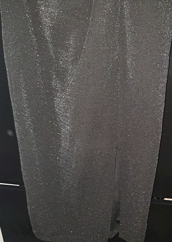 Siyah simli Uzun Abiye Elbise - Görsel 4