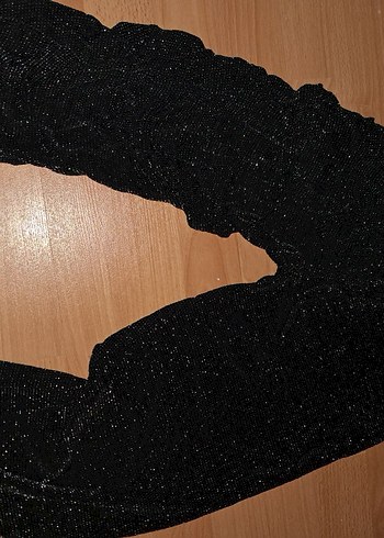 Siyah Kadın simli  Pantolon - Görsel 2