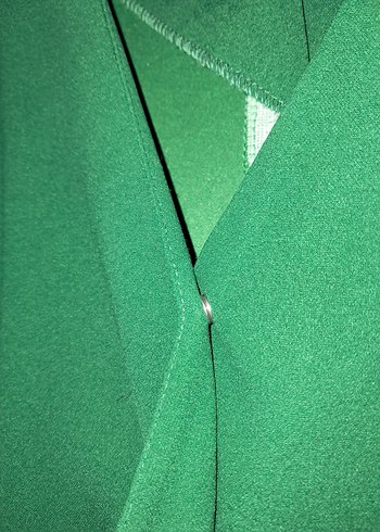 Uzun Kol Drapeli Yeşil Kadın Elbise - Görsel 5