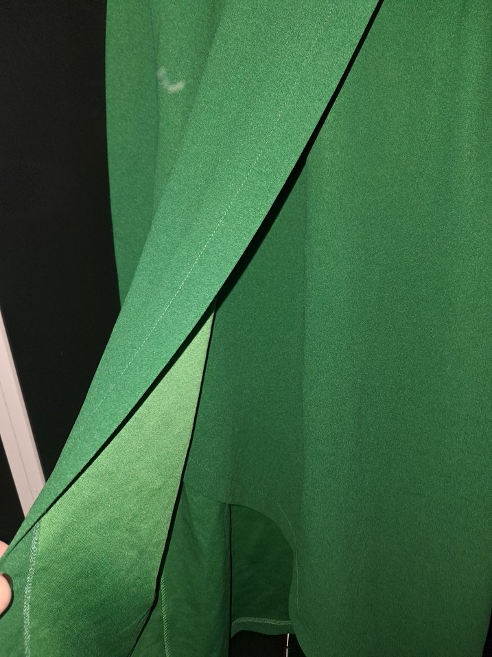 Uzun Kol Drapeli Yeşil Kadın Elbise - Görsel 3