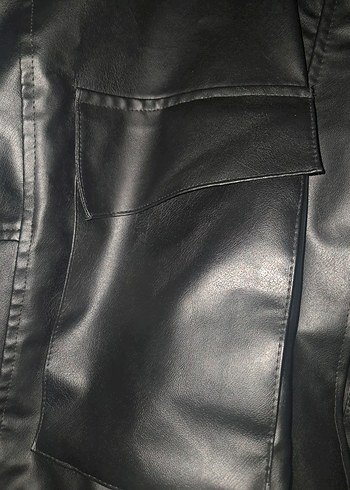 Siyah Deri Kürklü Kadın Ceket - Görsel 2