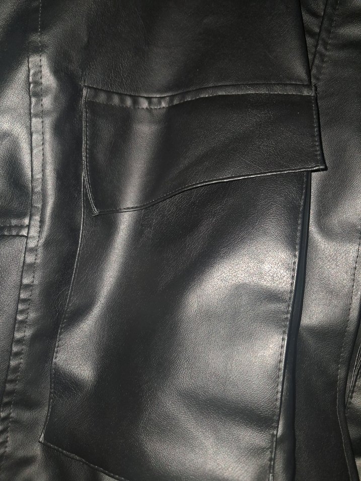 Siyah Deri Kürklü Kadın Ceket - Görsel 2