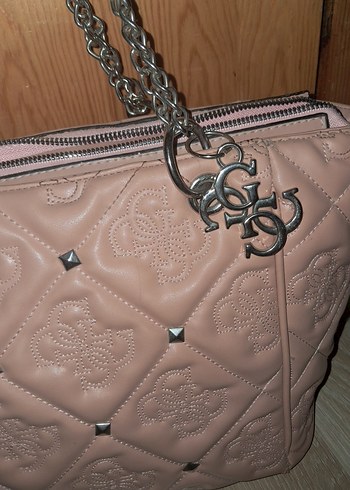 Bej Zincir Detaylı Deri Kadın Çanta - Görsel 2