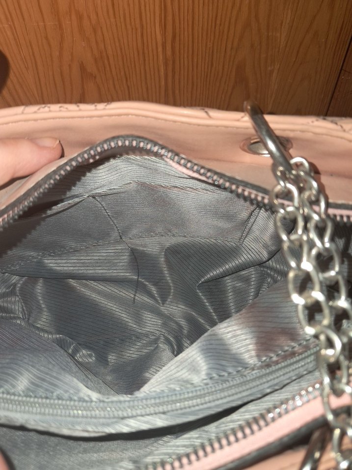 Bej Zincir Detaylı Deri Kadın Çanta - Görsel 4