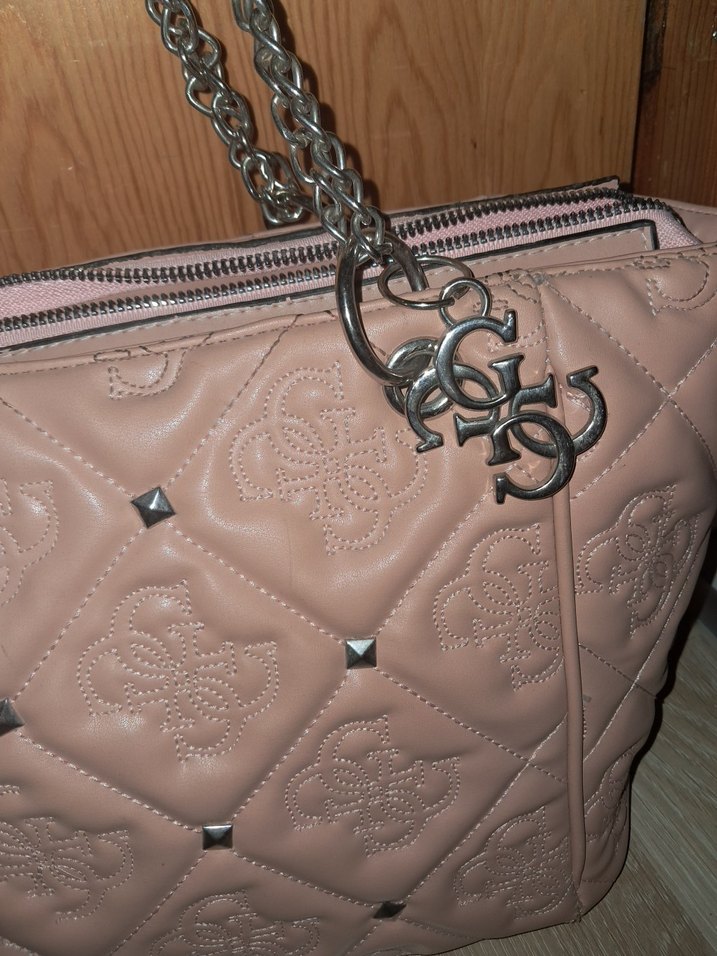 Bej Zincir Detaylı Deri Kadın Çanta - Görsel 2