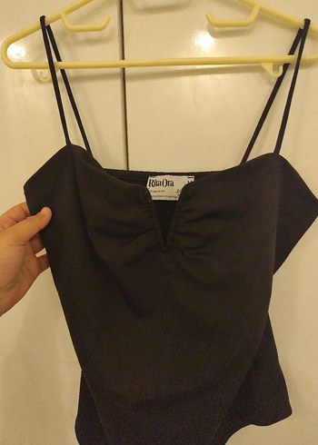 Siyah Drapeli Strappy Kadın body - Görsel 4