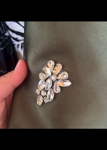 Haki Straplez Uzun Kadın Abiye Elbise - Görsel 7