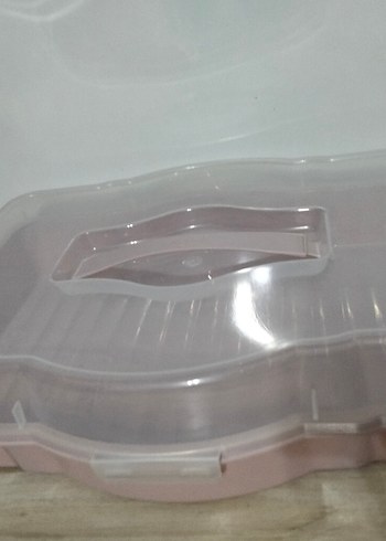 Pembe Şeffaf Kek Kalıbı ve Saklama Kabı kare ve dıkdortgen sıgar - Görsel 3