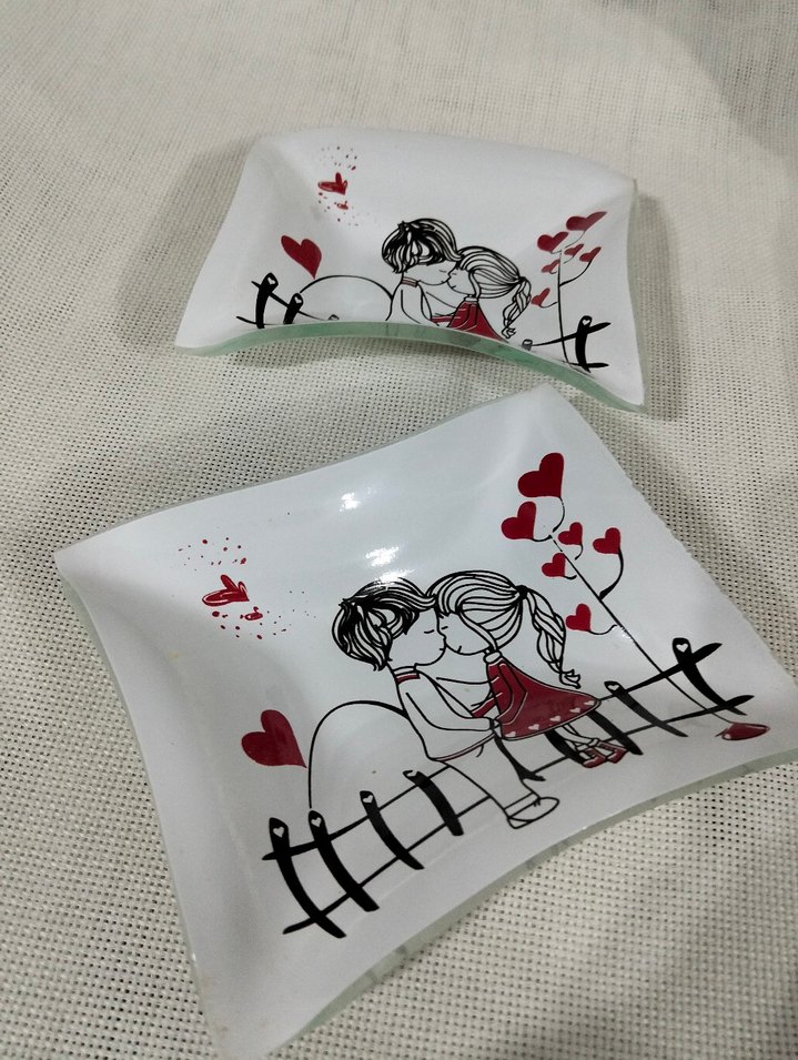 Baskılı cam orta boy servıslık - Görsel 2