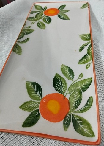 Turuncu Desenli Dikdörtgen Tabak - Görsel 3