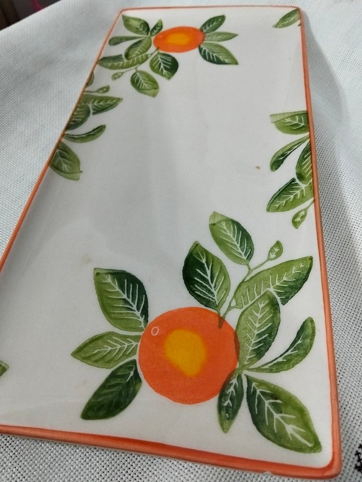 Turuncu Desenli Dikdörtgen Tabak - Görsel 3