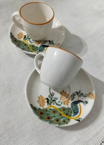 Renkli Desenli Beyaz Fincan Seti 2 lı - Görsel 3