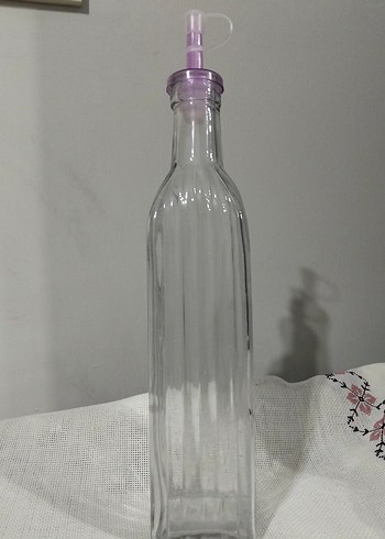 Mor Kapaklı Cam Yağlık Şişe - Görsel 2