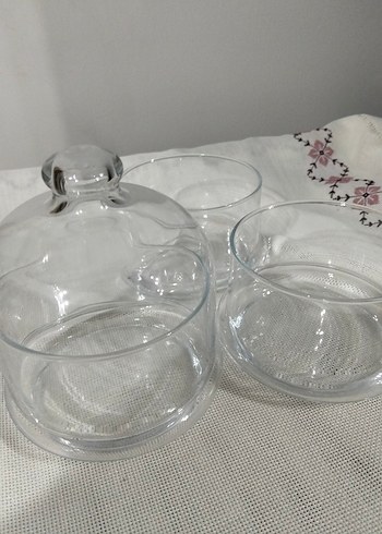 Şeffaf Cam Kapaklı Küçük Kase Seti - Görsel 2