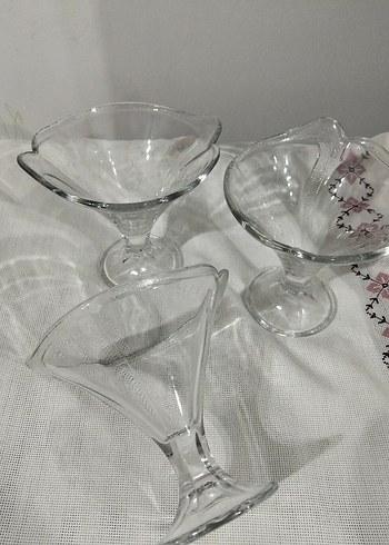 Şeffaf Ayaklı Dondurma Kasesi 3'lü Set - Görsel 2